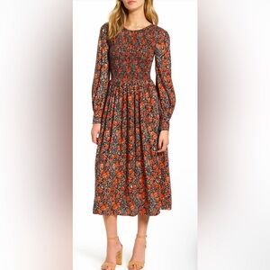 Autumn Hinge Floral Long Sleeve Dress